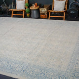10’4 x 14’4 Classic Vintage Mahal Rug Creamy White  + Blue 60’s Carpet
