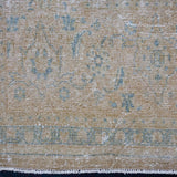 9’3 x 12’10 Classic Vintage Mahal Carpet Olive, Taupe-Beige + Denim Blue
