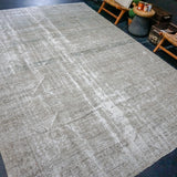 8’10 x 12’6 Classic Antique Rug Very Muted Gray, Denim + White
