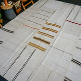 8’10 x 12’2 Vintage Organic Hemp Rug Off White Collage Flatweave MCM Kilim