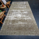 5’10 x 13’ Classic Antique Rug Gray, Brown, White, Olive Carpet SB '4046