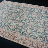 6’2 x 9’4 Vintage Oushak Rug Forest Green & Wine Carpet '2718