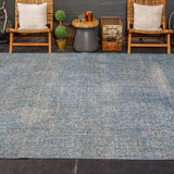 8’3 x 10’10 Oushak Carpet Denim Blue Overdyed Vintage Rug