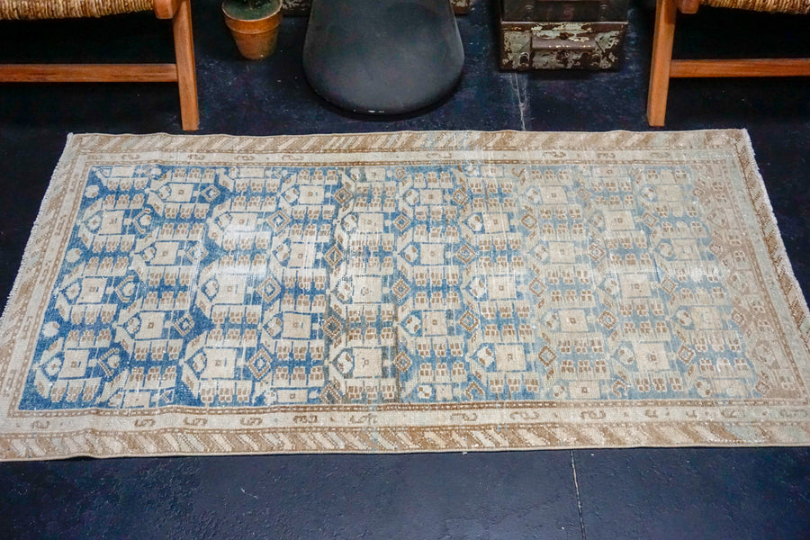 3’ x 5’4 Classic Vintage Rug Denim Blue + Cream SB