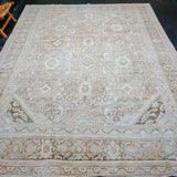 9’4 x 12’4 Classic Vintage Rug Muted Camel Beige & Powder Blue SB