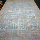 10’ x 14’3 Classic Antique Rug Muted Denim Blue & Apricot SB '4130