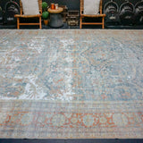 10’ x 14’3 Classic Antique Rug Muted Denim Blue & Apricot SB '4130