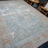 10’ x 14’3 Classic Antique Rug Muted Denim Blue & Apricot SB '4130