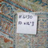10’ x 14’3 Classic Antique Rug Muted Denim Blue & Apricot SB '4130