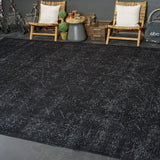 9’6 x 13’ Classic Vintage Mahal Rug Black Overdyed Carpet 1970's