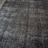 9’6 x 13’ Classic Vintage Mahal Rug Black Overdyed Carpet 1970's