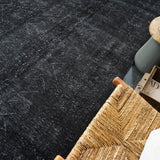 9’6 x 13’ Classic Vintage Mahal Rug Black Overdyed Carpet 1970's