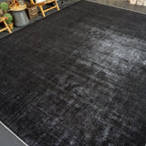 10’6 x 15’ Classic Vintage Mahal Rug Black Overdyed Carpet 1970's SB