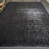 10’6 x 15’ Classic Vintage Mahal Rug Black Overdyed Carpet 1970's SB