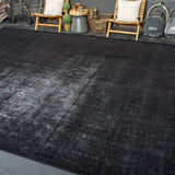 10’6 x 15’ Classic Vintage Mahal Rug Black Overdyed Carpet 1970's SB