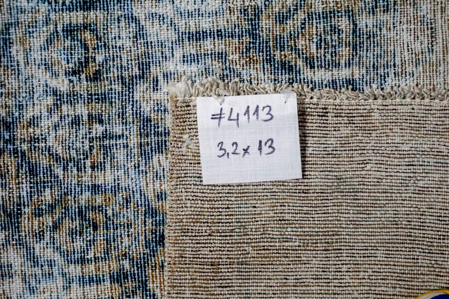3’2 x 13’ Classic Antique Runner Indigo Blue, Bronze + Camel SB