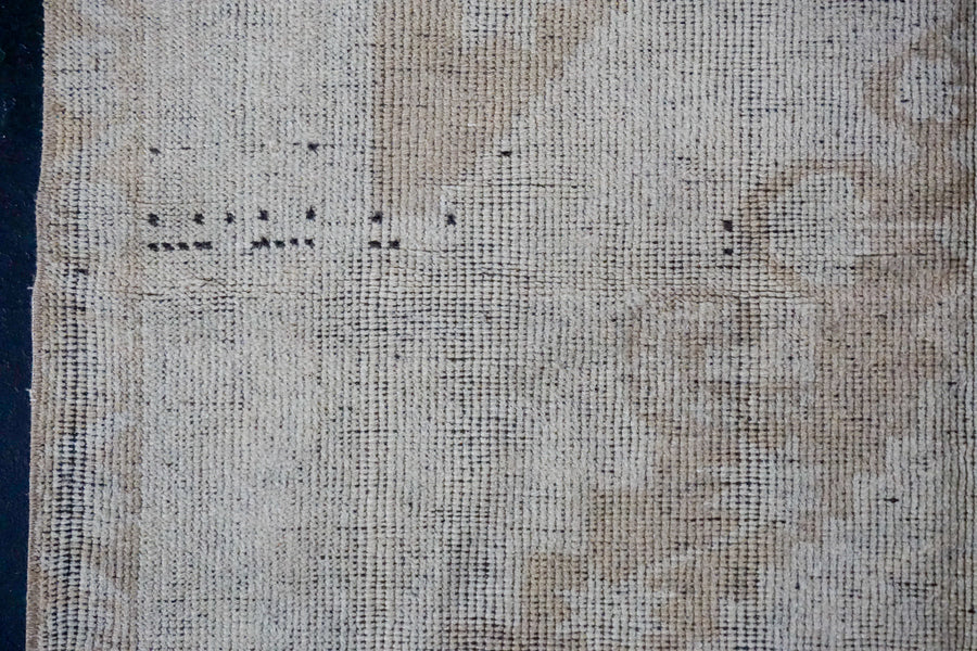 4’3 x 8’8 Oushak Rug Muted Oyster Shell and Linen Beige Vintage Carpet