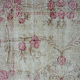3’7 x 6’9 Vintage Oushak Rug Muted Beige and Raspberry Pink