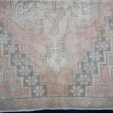 4’5 x 8’7 Vintage Oushak Rug Muted Beige, Gray + Pink