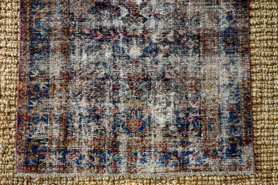 2’11 x 13’1  Vintage Runner Rich Jewel Tones Purple, Dark Blue, Indigo and Pink SB