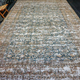 10’8 x 17’ Classic Antique Rug Muted Midnight Blue, Mocha, Cappuccino + Brown SB '4639