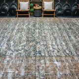 10’8 x 17’ Classic Antique Rug Muted Midnight Blue, Mocha, Cappuccino + Brown SB '4639