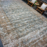 10’8 x 17’ Classic Antique Rug Muted Midnight Blue, Mocha, Cappuccino + Brown SB '4639