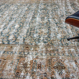 10’8 x 17’ Classic Antique Rug Muted Midnight Blue, Mocha, Cappuccino + Brown SB '4639