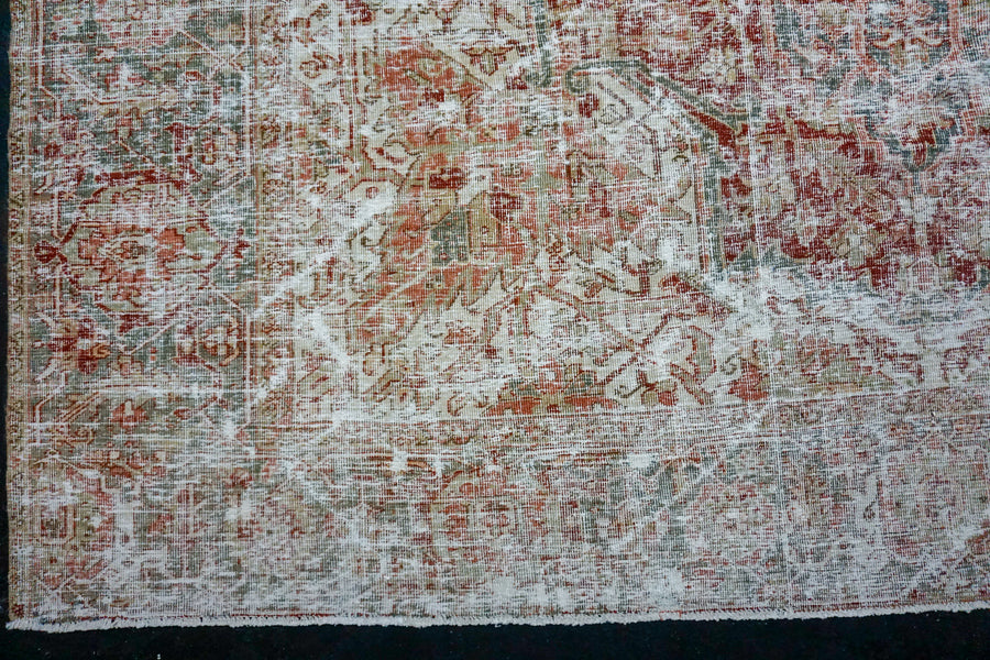 10’ x 13’6 Classic Antique Rug Muted  Wine Red + Clay-Gray-Green SB