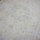 9’11 x 13’5 Classic Vintage Oushak Rug Muted Beige and Aubergine
