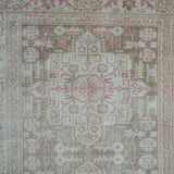 3’3 x 9’8 Classic Vintage Tabriz Runner Muted Pink, Green + Cream SB '3325