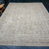 9’8 x 13’ Classic Antique Carpet Muted Beige, Cappuccino + Denim Blue SB