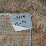 3’3 x 9’8 Classic Vintage Tabriz Runner Muted Pink, Green + Cream SB '3325