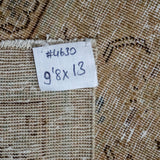 9’8 x 13’ Classic Antique Carpet Muted Beige, Cappuccino + Denim Blue SB