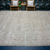 9’8 x 13’2 Classic Antique Carpet Muted Beige + Denim Blue