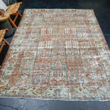 6’7 x 9’10 Classic Antique Carpet Muted Rose, Blue & Green SB