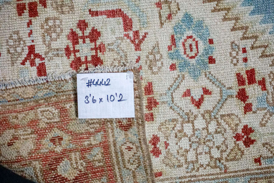 3’6 x 10’2 Antique Classic Runner Muted Denim, Copper + Beige