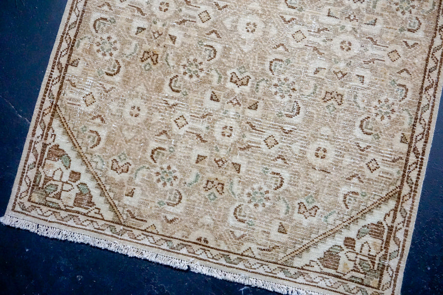 3’3 x 12’7 Classic Vintage Runner Beige, Green and Brown SB