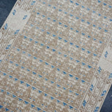 2’6 x 10’3 Classic Vintage Runner Muted Taupe, Blue + Cream