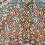 4’4 x 6’2 Vintage Malayer Carpet Gray, Blue, Copper + Cream