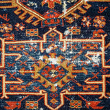 2’6 x 3’7 Classic Vintage Handmade Carpet Jewel Tones Navy, Red, Gold