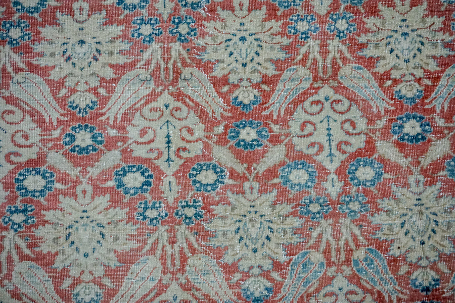 7’ x 10’1 Classic Antique Rug Muted Red, Blue and Ecru