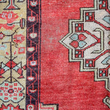 3’10 x 6’4 Vintage Oushak Rug Muted Red, Gold + Purple Carpet