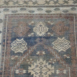 3’8 x 6’9 Oushak Rug Very Muted Blue, Gray, Purple and Cream