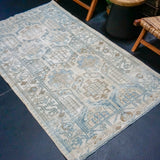 3’9 x 6’3 Classic Vintage Rug Muted Ivory, Camel + Blue SB