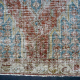 4’2 x 6’3 Classic Vintage Rug Muted Brick, Olive, Gray + Blue SB