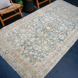5’ x 9’11 Classic Antique Gallery Rug Muted Denim Blue, Ivory + Camel SB '4423