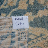 5’ x 9’11 Classic Antique Gallery Rug Muted Denim Blue, Ivory + Camel SB '4423