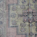 4’1 x 9’ Vintage Oushak Carpet Muted Pink, Gray and Yellow Gallery Rug '3514
