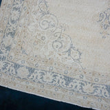 6'4 x 9’9 Vintage Oushak Rug Blue-Gray & Beige SB